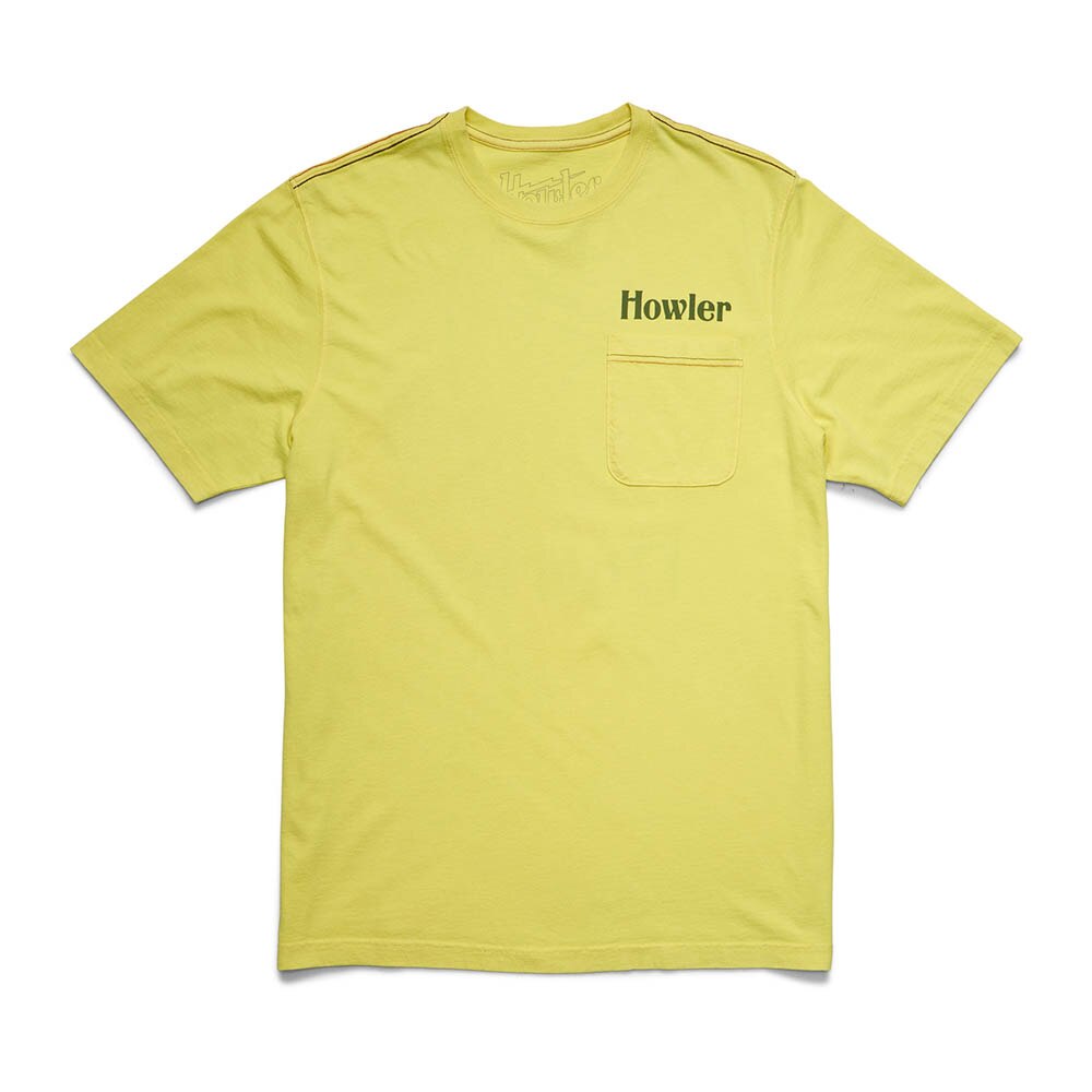 Howler Brothers Cotton Pocket TShirt Men's in El Monito Chartreuse